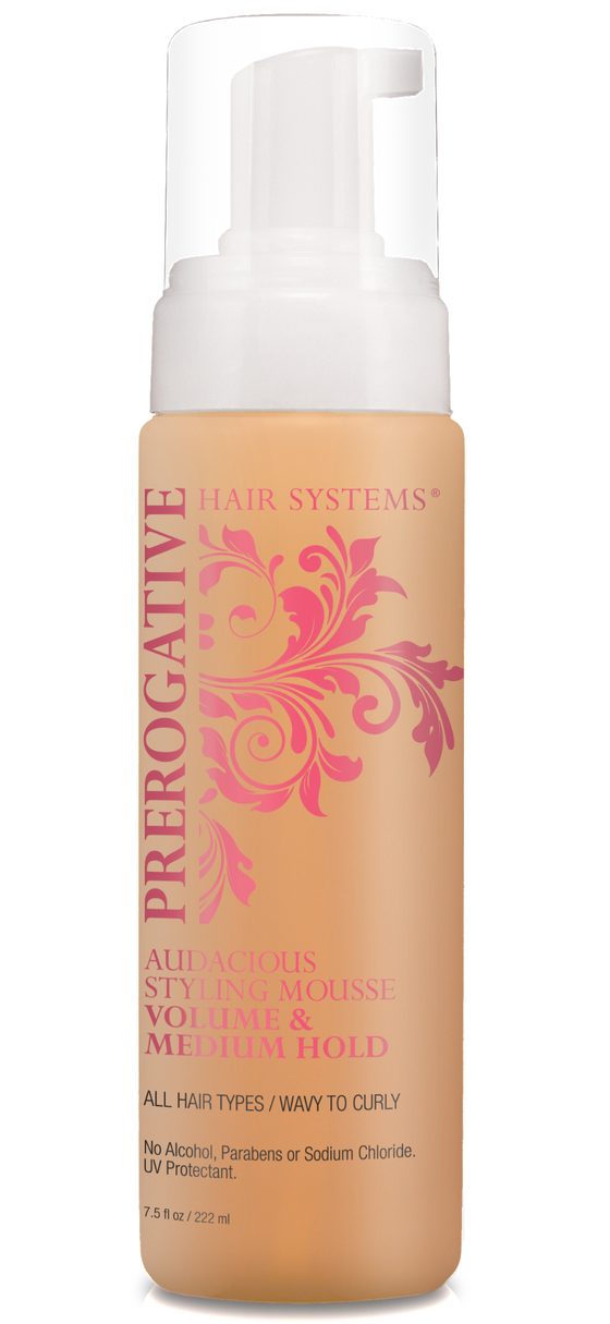 AUDACIOUS Styling Mousse, a natural hair foam provides volume and medium-hold for all hair types.